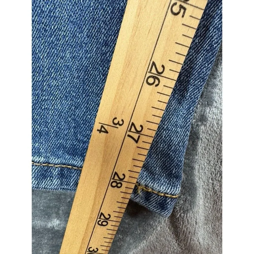 Levi's 505 Regular Straight Fit Jeans Men's 32x30 Blue Medium Wash Distressed‎